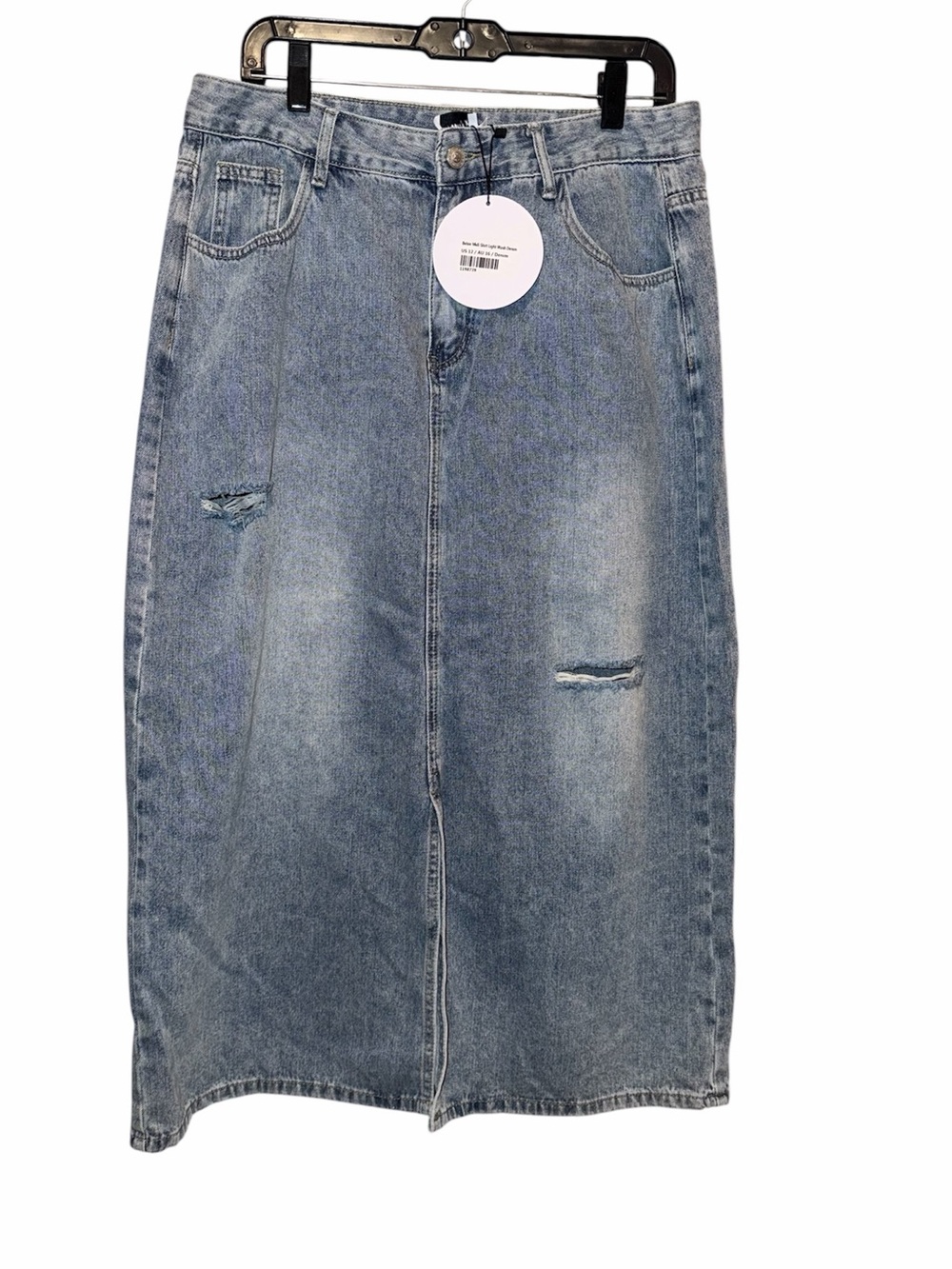 Princess Polly Light Blue Denim Skirt w/ Front Slit - NWT